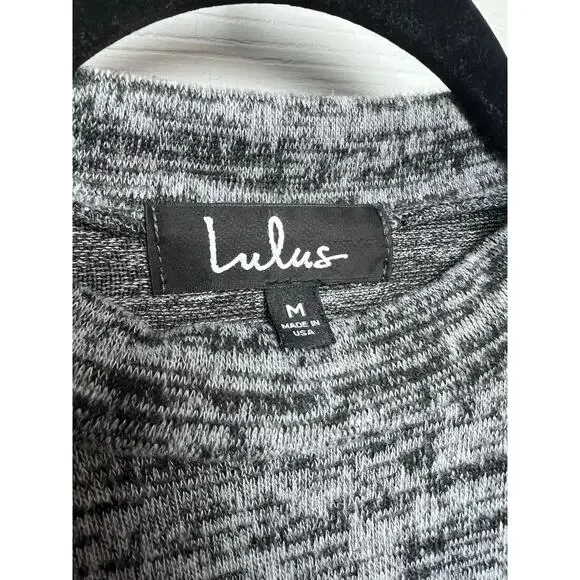 Lulus Dress Modern Marl Grey Bodycon Midi 3/4 Sleeve Fitted Gray Size Medium - Picture 2 of 8